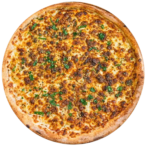 Garlic and Mozzarella Pizza : garlic, oregano, parsley and mozzarella